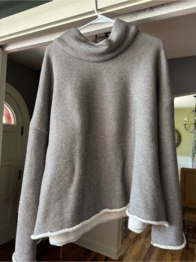 MM Lafleur Taupe Cowl-Neck Sweater